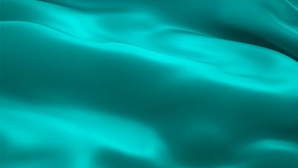 Шелковая Анимировка Цветного Фонового Видео Tiffany Blue Висящего Ветру Реальная — стоковое видео