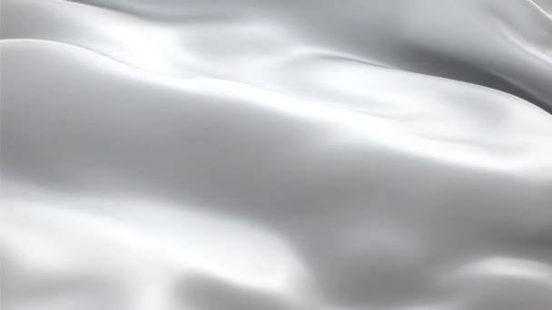 Bandiera Seta Animazione Colore Bianco Neve Sfondo Video Sventolando Nel — Video Stock