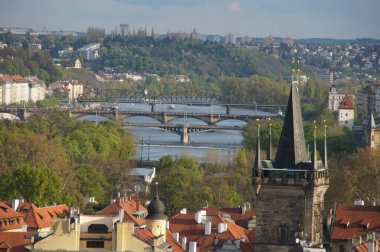 Charles Bridge is a medieval stone bridge crossing the Vltava River in Prague, Czech Republic. It is a popular tourist destination and a symbol of the city. The bridge connects Old Town and Lesser clipart