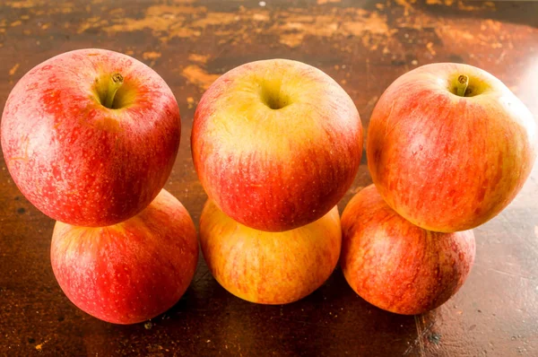 Hintergrund Mit Frischen Roten Äpfeln — Stockfoto