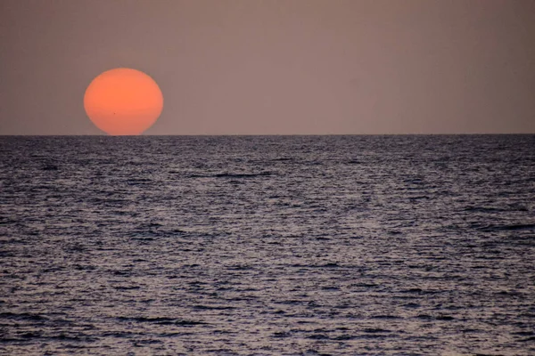 Pôr Sol Oceano Atlântico Tenerife Ilha Canária Espanha — Fotografia de Stock