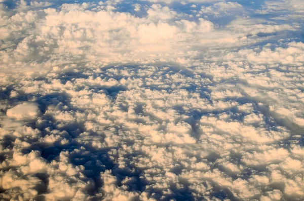 Terbang Atas Awan Pemandangan Dari Pesawat Terbang — Stok Foto