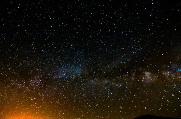 Nachtelijke Hemel Beeld Donkere Planeten Sterren — Stockfoto