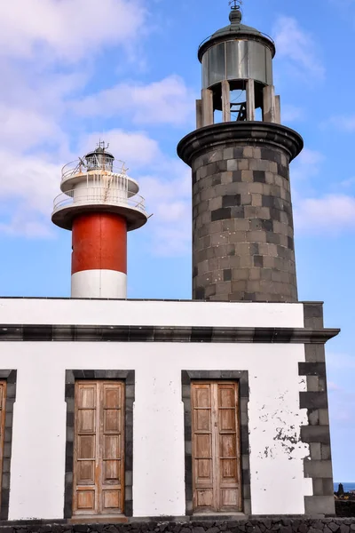 Fuencaliente Palma Canary群岛古典灯塔的照片 — 图库照片