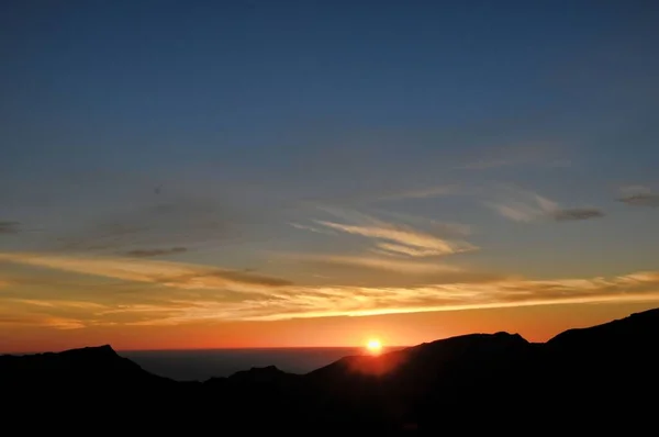 Zachód Słońca Górach Przyroda — Zdjęcie stockowe