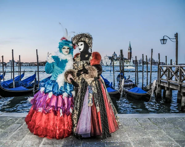 Carnaval Tradicional Máscara Veneza Com Decoração Colorida — Fotografia de Stock