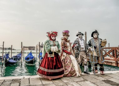 Traditional carnival Venice mask decoration clipart