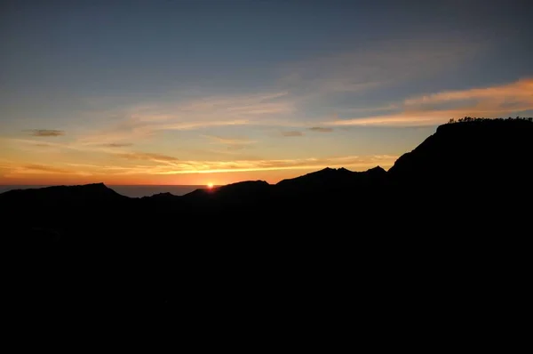 Beautiful Sunset Sky Mountains Hills — Stockfoto