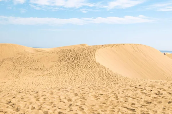 Sandy Landscape Dune Desert Blue Sky — Stockfoto