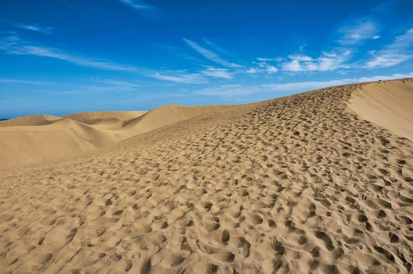 Sandy Landscape Dune Desert Blue Sky — Stockfoto
