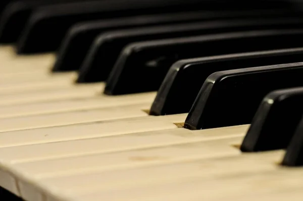 Zwart Wit Digitaal Piano Toetsenbord Close — Stockfoto