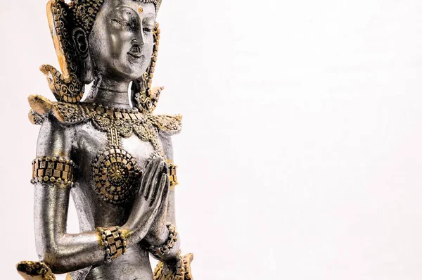 Estatua Asia Oriental Sobre Fondo Blanco —  Fotos de Stock