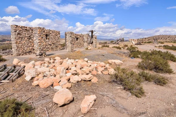 Dry desert landscape with stones