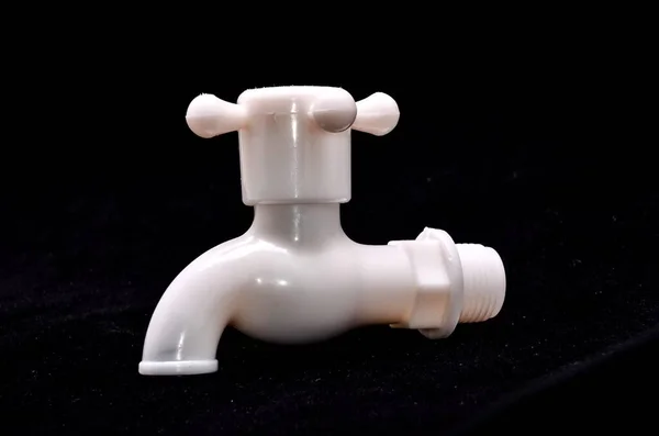 stock image One White PVC Plastic Bathroom Water Faucet 