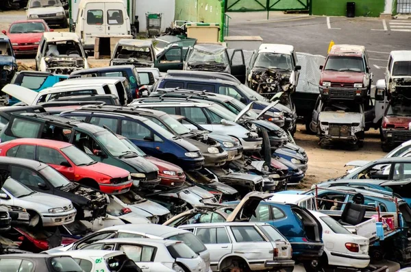 stock image car dump yard with a lot of cars