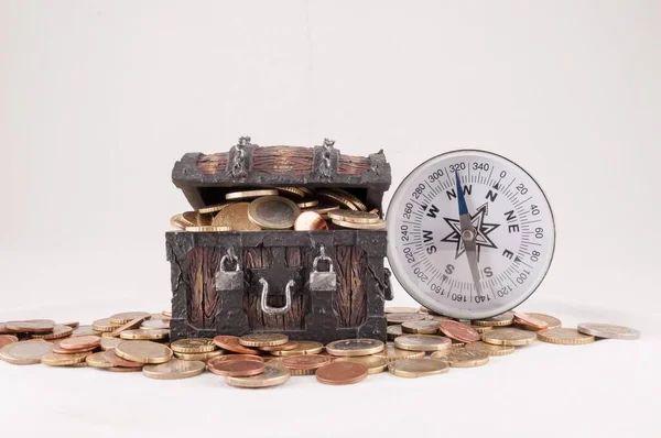 Εικόνα Μιας Ιδέας Business Money Treasure Trunk Και Χρήματα — Φωτογραφία Αρχείου