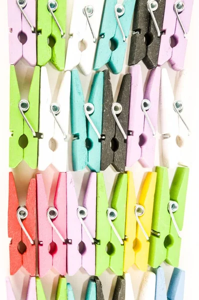 Foto Imagem Multicolorido Clothespins Fundo Textura — Fotografia de Stock