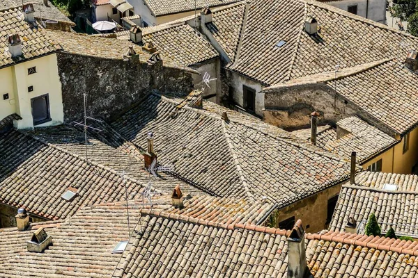 Dächer Alter Häuser Der Stadt — Stockfoto
