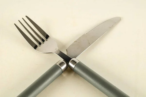 Nůž Vidlice Bílém Pozadí — Stock fotografie