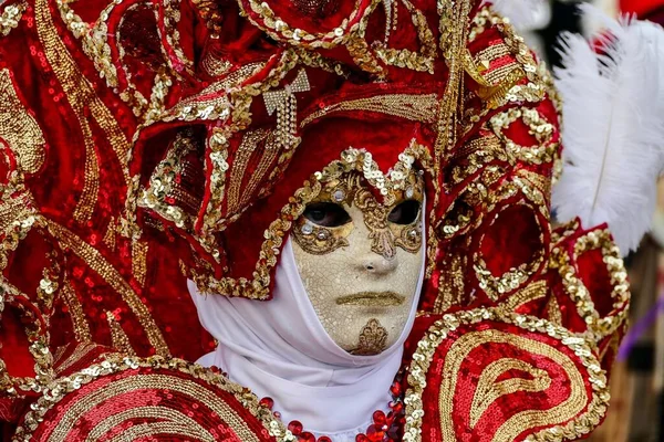 Personne Costume Sur Carnaval Venise Italie — Photo