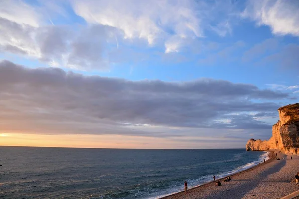 Hermosa Naturaleza Vista Panorámica Mar Con Cielo Atardecer —  Fotos de Stock