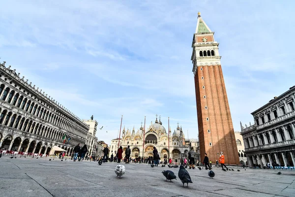 San Marco Πλατεία Στην Βενετία Φωτογραφία Φόντο Ψηφιακή Εικόνα — Φωτογραφία Αρχείου