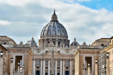 dome of st peters basilica in rome italy, photo as a background, digital image clipart