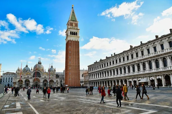 Πύργος Του Σαν Μάρκο Στην Βενετία Της Ιταλίας Φωτογραφία Φόντο — Φωτογραφία Αρχείου