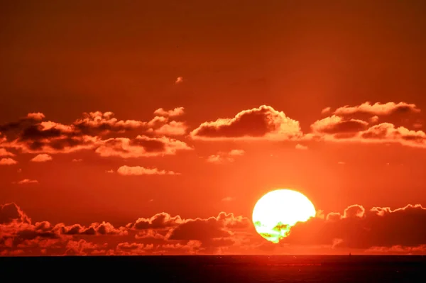 Закат Солнца Атлантическом Океане Канарском Острове Тенерифе Испания — стоковое фото