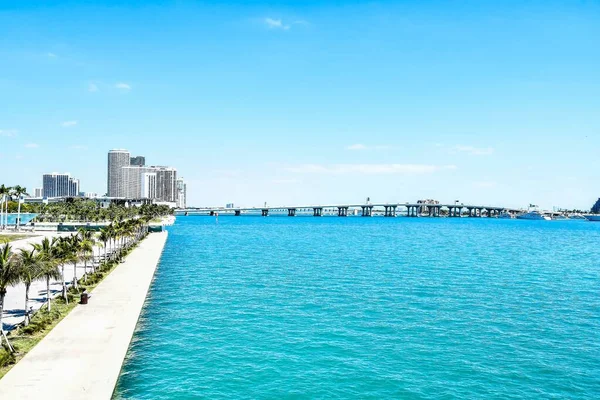 Kilátás Strandra Miamiban Florida Fénykép Mint Egy Háttér Digitális Kép — Stock Fotó