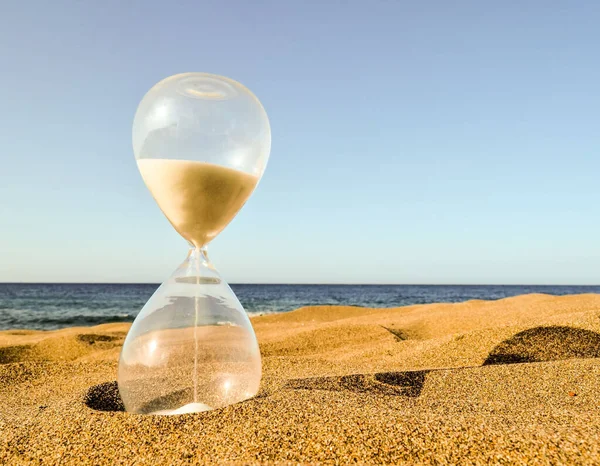 Photo Picture Hourglass Clock Sshore 스톡 이미지