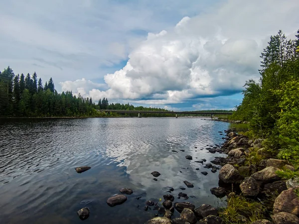 호수와 아름다운 디지털 스웨덴 유럽에서 디지털 이미지 — 스톡 사진