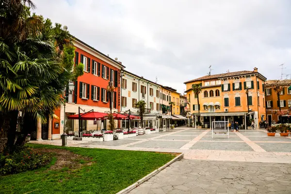 stock image Lago di Garda town of Sirmione view, Tourist destination