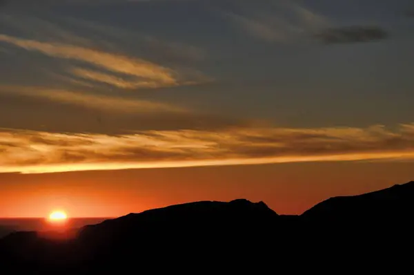 Sonnenuntergang Den Bergen Foto Als Hintergrund — Stockfoto