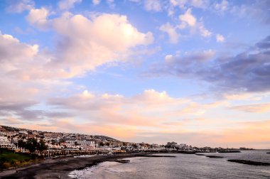 View of Playa de Fanabe Adeje Tenerife, Canary Islands, Spain clipart