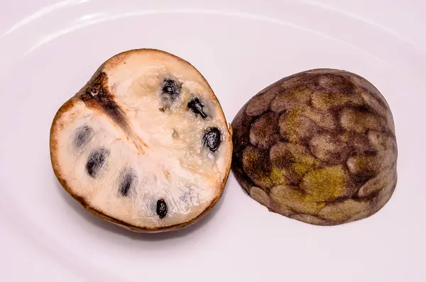 stock image Fresh Green and Brown Ripe Cherimoya Tropical Fruit