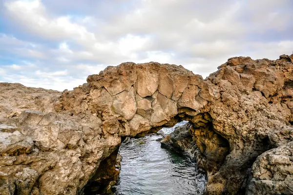 stock image Volcanic Formation Natural Arch in the Desert Tenerife Canary Islands Spain