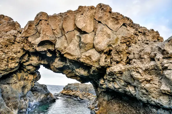 stock image Volcanic Formation Natural Arch in the Desert Tenerife Canary Islands Spain