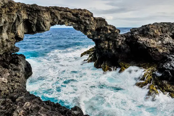 stock image Natural Stone Arch in El Hierro Canary Islands