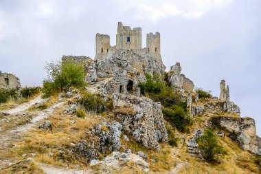 Rocca Calascio old Italian castle Location film of famous film The Name of the Rose clipart