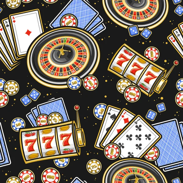 Vektor Nahtloses Muster Für Casino Quadratischer Sich Wiederholender Hintergrund Mit — Stockvektor