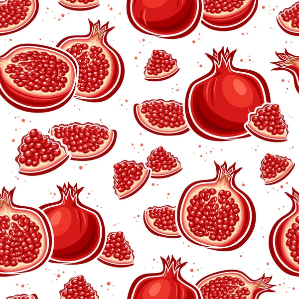 Vector Pomegranate Seamless Pattern Repeating Background Cut Out Illustrations Pomegranate — Stock Vector