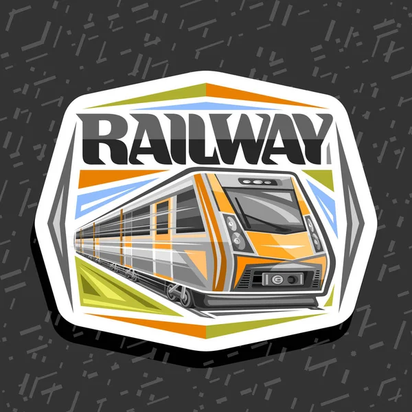 Demiryolu Için Vektör Logosu Siyah Soyut Arkaplan Üzerinde Kelime Demiryolu — Stok Vektör