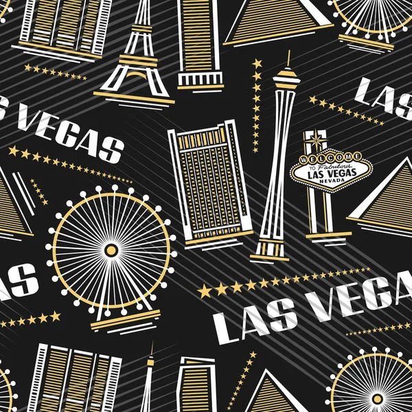 Vector Las Vegas Zökkenőmentes Minta Négyzet Ismétlődő Háttér Illusztrációk Egyszerű — Stock Vector