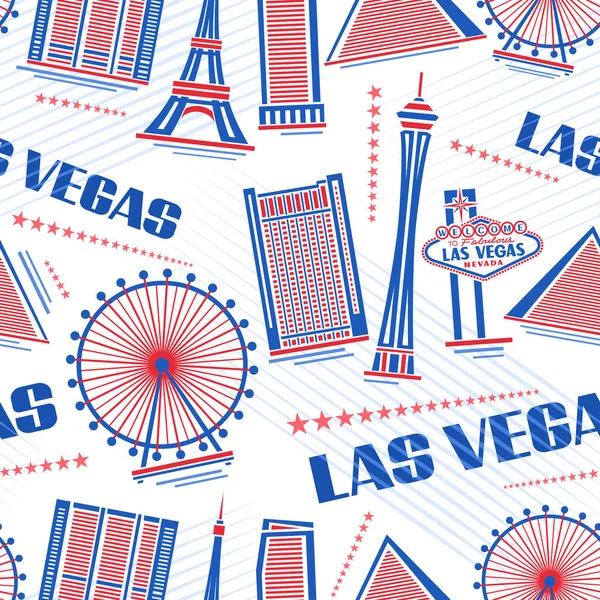 Vector Las Vegas Zökkenőmentes Minta Négyzet Ismétlődő Háttér Illusztrációjával Egyszerű — Stock Vector