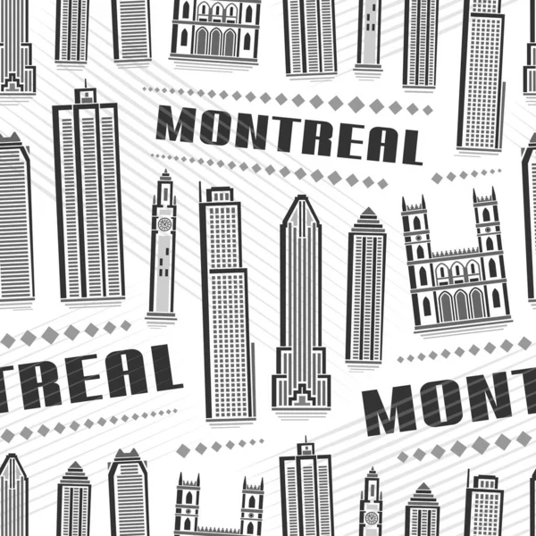 Διάνυσμα Montreal Seamless Pattern Επαναλαμβανόμενο Φόντο Την Απεικόνιση Του Διάσημου — Διανυσματικό Αρχείο