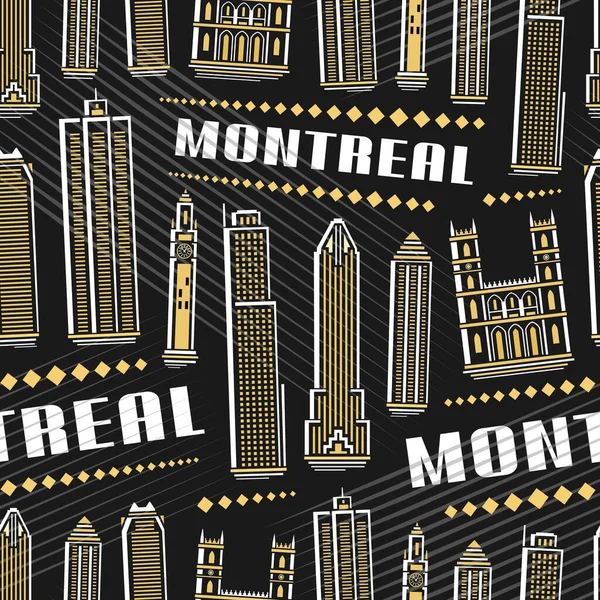 Διάνυσμα Montreal Seamless Pattern Επαναλαμβανόμενο Φόντο Απεικόνιση Του Διάσημου Μοντρεάλ — Διανυσματικό Αρχείο