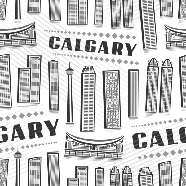 Διάνυσμα Calgary Seamless Pattern Επαναλαμβανόμενο Φόντο Απεικόνιση Της Διάσημης Calgary — Διανυσματικό Αρχείο