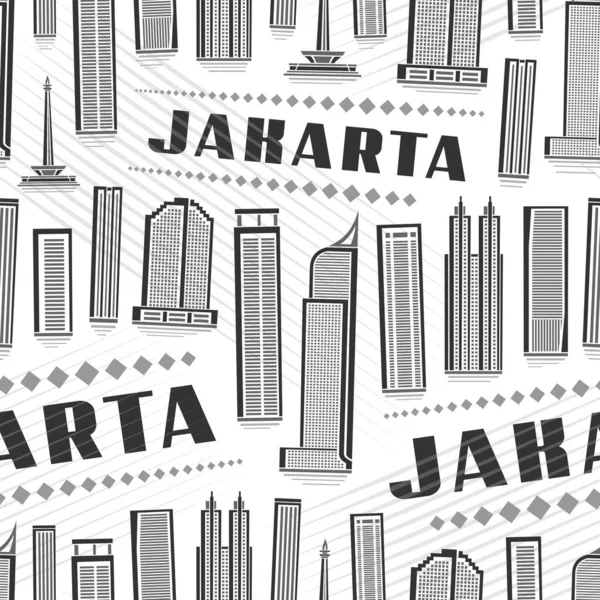 Διάνυσμα Jakarta Seamless Pattern Πλατεία Επανάληψη Φόντο Απεικόνιση Της Ασιατικής — Διανυσματικό Αρχείο