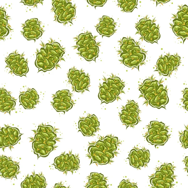 Vector Cannabis Bud Seamless Pattern Repetir Fondo Con Ilustraciones Recortadas — Archivo Imágenes Vectoriales
